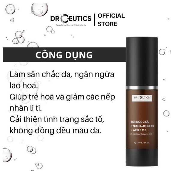 DRCEUTICS  Retinol 0.5% + Niacinamide 5% + Apple C.E 30ml