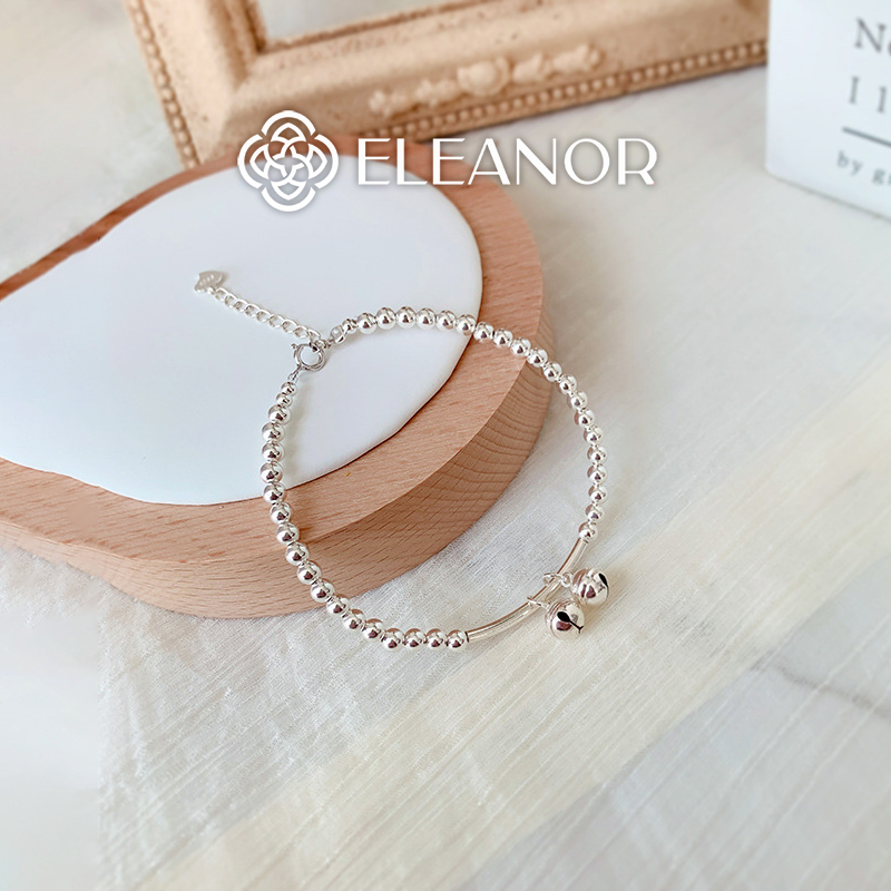 Vòng tay nữ bạc 925 Eleanor Accessories phối bi mặt hình lục lạc tròn phụ kiện trang sức 5771