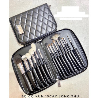 Bộ cọ trang điểm Kun 15 cây siêu tiện dụng dành cho makeup chuyên nghiệp lông thú siêu mềm bám phấn