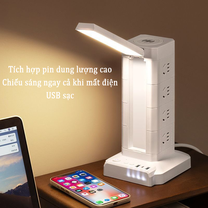Ổ cắm điện, ổ cắm USB / Type-C, ổ cắm điện USB 1,8 mét, phích cắm ba chân, tiêu chuẩn sạc nhanh, 12 giắc cắm + usb, ổ cắm mở rộng