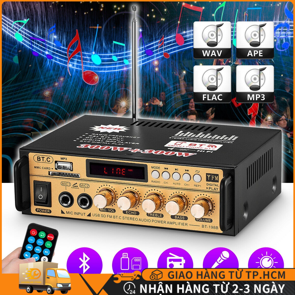 Amply mini karaoke KAW KAL-800 Hỗ Trợ Bluetooth 5.0 Đa Chức Năng Kết Nối Nhiều Thiết Bị