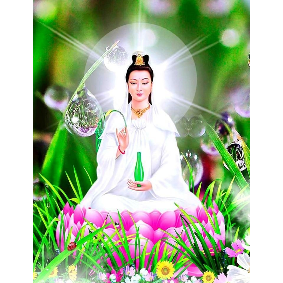 tranh đính đá 5d-mâu phật mẹ quan âm cực đẹp
