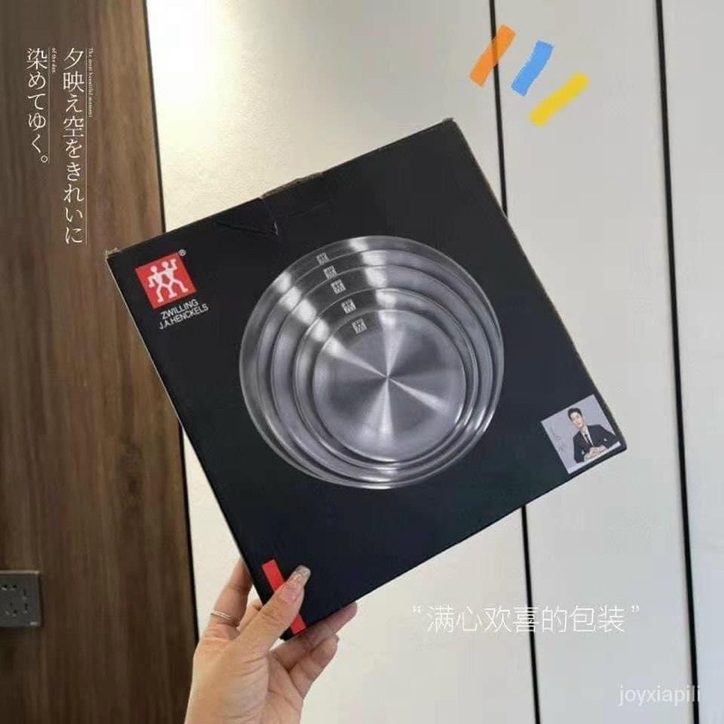 BỘ 5 ĐĨA INOX HÃNG Zwilling Hàng Cao Cấp dùng cực bền và tiện, có nhiều kích thước để lựa chọn đựng đồ ăn
