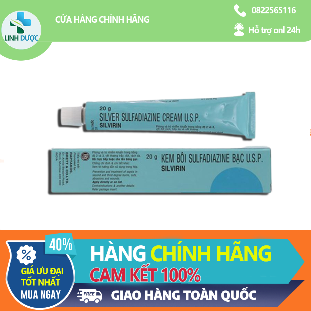 KEM BÔI PHỎNG , BỎNG SULFADIAZIN BẠC U.S.P SILVIRIN
