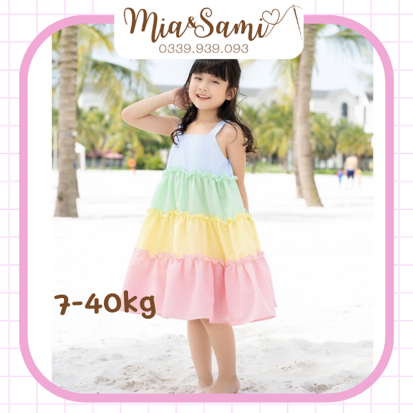 Váy/ đầm thiết kế MiaSami mùa hè cho bé gái 4 tầng cầu bồng xinh xắn nổi bật