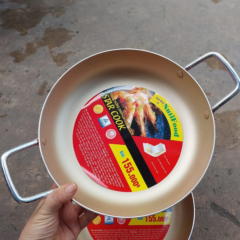 Chảo xào 2 quai chống dính 22cm Starcook