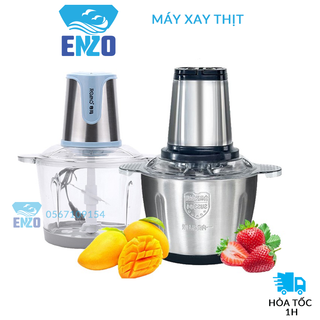 Máy Xay Thịt Đa Năng ROMO Chính Hãng 300W, Dung Tích 2L, Cối Xay Thực Phẩm Dày, 4 Lưỡi Dao Sắc Bén, Xay Nhuyễn Mọi Thứ