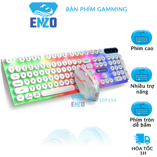 [HOT Tặng Chuột] Bàn Phím Gaming Giả Cơ Cao Cấp - Bộ Bàn Phím Máy Tính Có Dây Kèm Chuột Led RGB Chống Ồn Độ Bền Cao