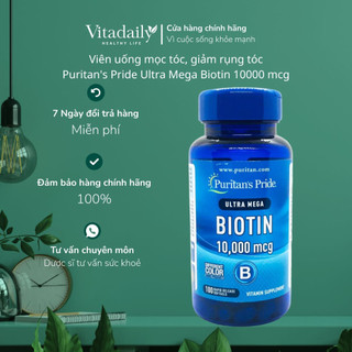 Viên uống Biotin 10000mcg hỗ trợ da, móng, tóc Puritan’s Pride