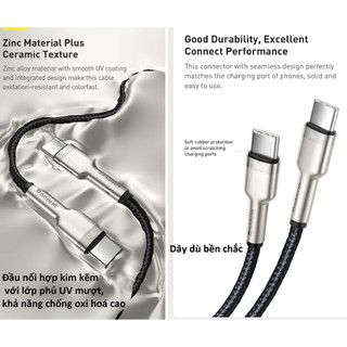 Cáp sạc C to C 100W Baseus Cafule Series Metal Data Cable (1m/ 2m)