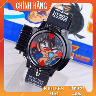 Đồng hồ bé trai Conan, Luffy, Naruto chiếu Laze - FULL hộp + pin + hướng dẫn
