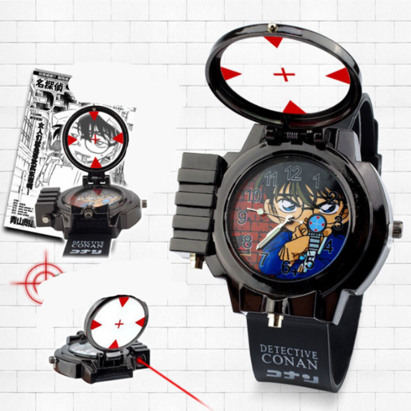 Đồng hồ bé trai Conan, Luffy, Naruto chiếu Laze - FULL hộp + pin + hướng dẫn