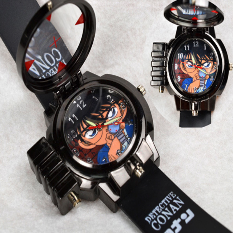 Đồng hồ bé trai Conan, Luffy, Naruto chiếu Laze - FULL hộp + pin + hướng dẫn
