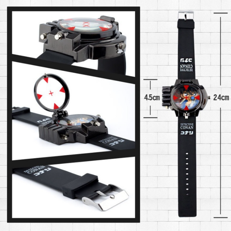 Đồng hồ bé trai Conan, Luffy, Naruto chiếu Laze - FULL hộp + pin + hướng dẫn