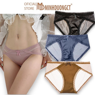 Quần lót lụa lạnh phối ren kháng khuẩn cao cấp mã 266