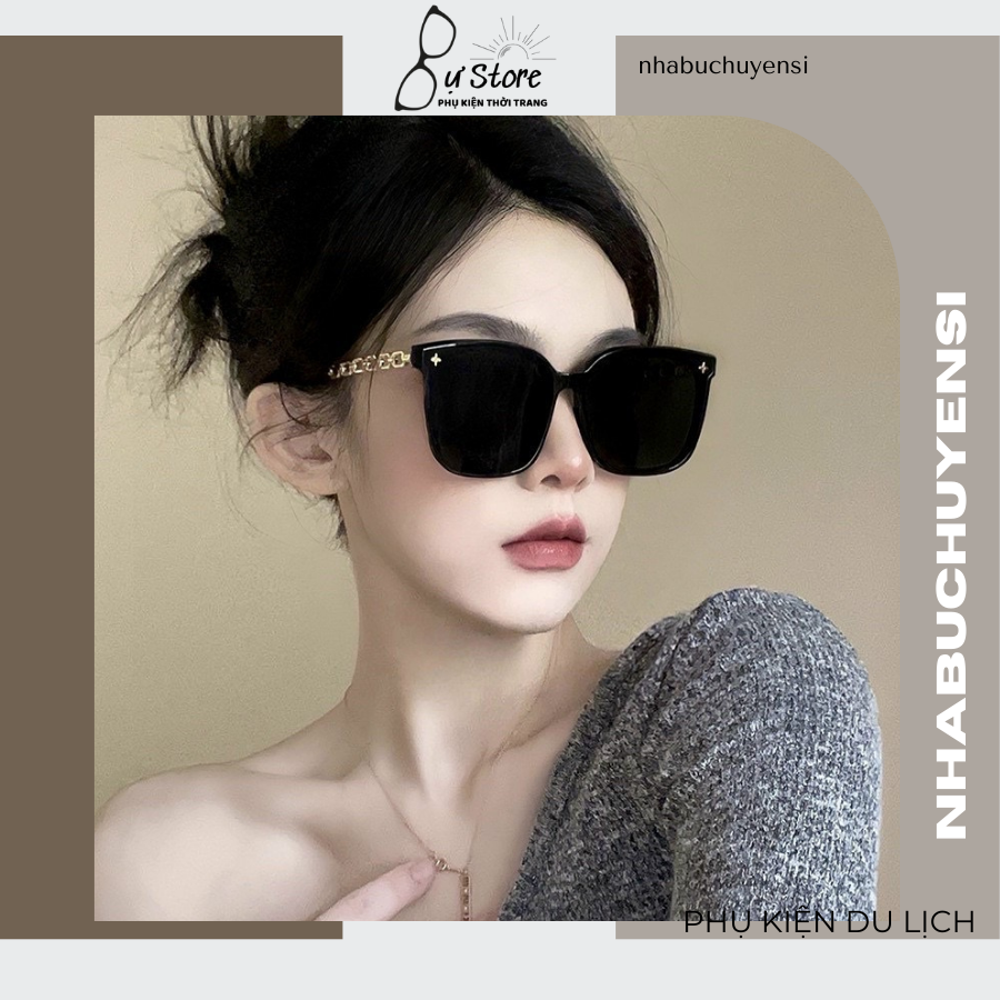 KÍNH MÁT VUÔNG Gọng xích - 1043 KÍNH MẮT RÂM MÁT THỜI TRANG NAM NỮ -BỰ STORE