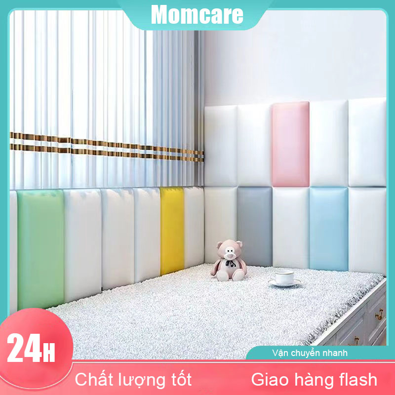 30*60CM Miếng dán tường Đệm dán tường đầu giường mềm mại chống va đập dành cho bé màu trơn kích thước
