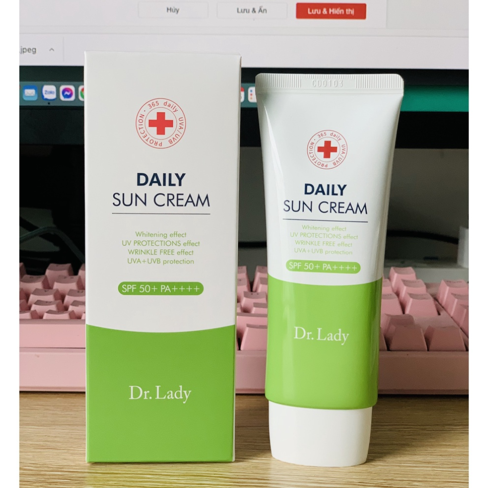 Kem chống nắng Daily Sun Cream màu xanh 3 IN 1 SPF50+ PA ++++ mẫu mới_esercosmetics