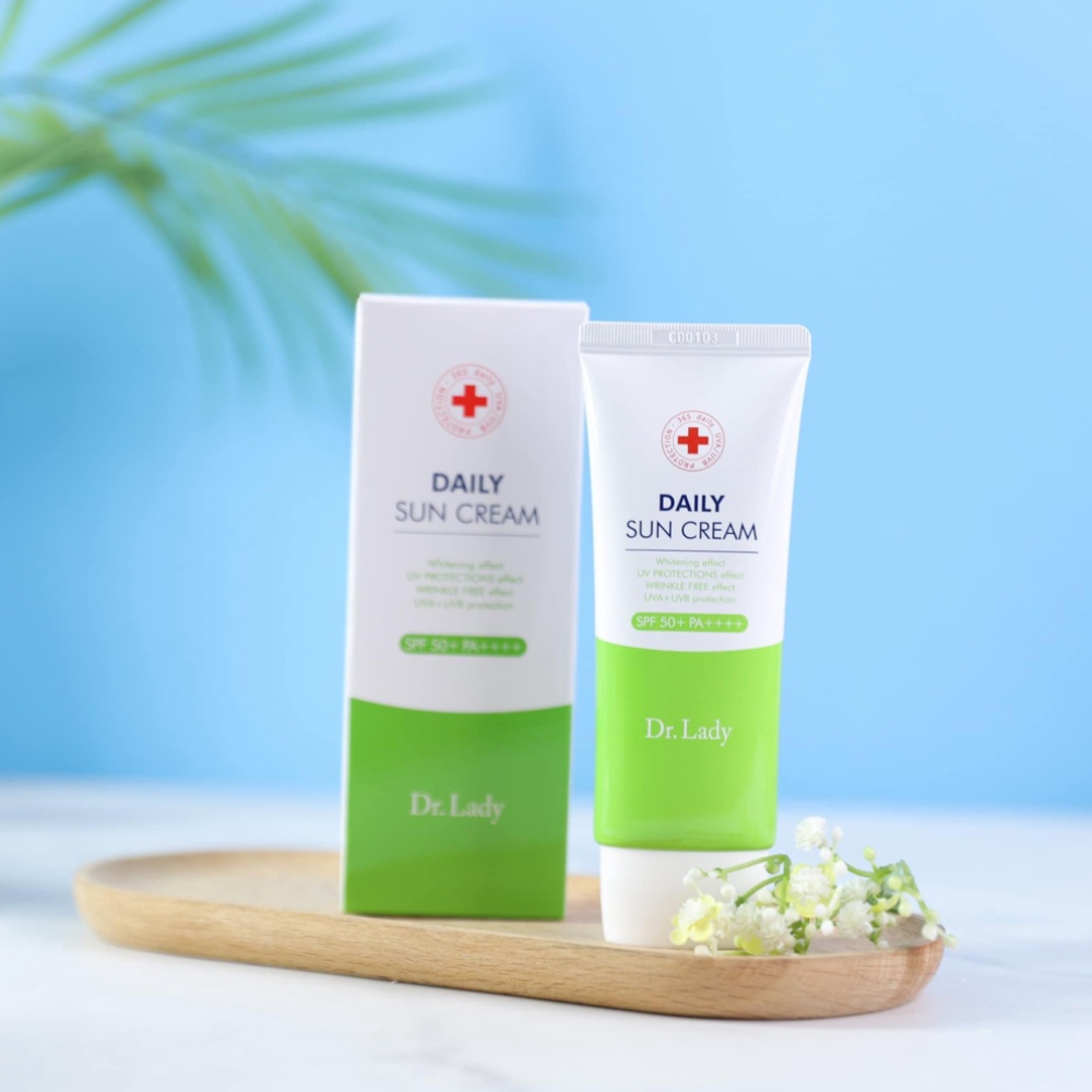 Kem chống nắng Daily Sun Cream màu xanh 3 IN 1 SPF50+ PA ++++ mẫu mới_esercosmetics