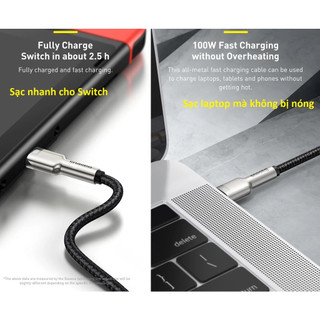 Cáp sạc C to C 100W Baseus Cafule Series Metal Data Cable (1m/ 2m)