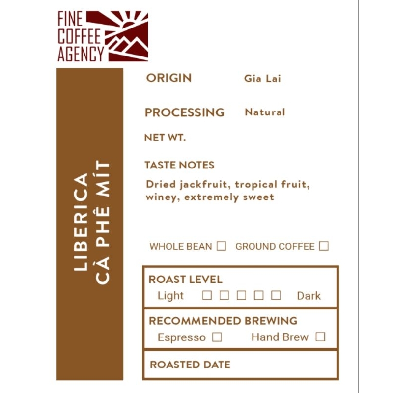 Cà Phê Liberica ( Cà Phê Mít ). Sơ chế Natural tuyển chọn. 200gr