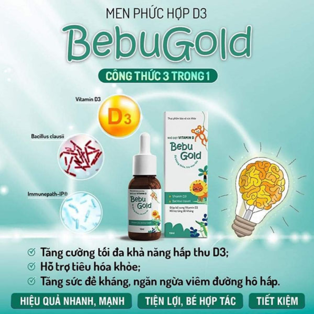 Nhỏ giọt Vitamin D Bebugold bổ sung vitamin D3 tăng đề kháng