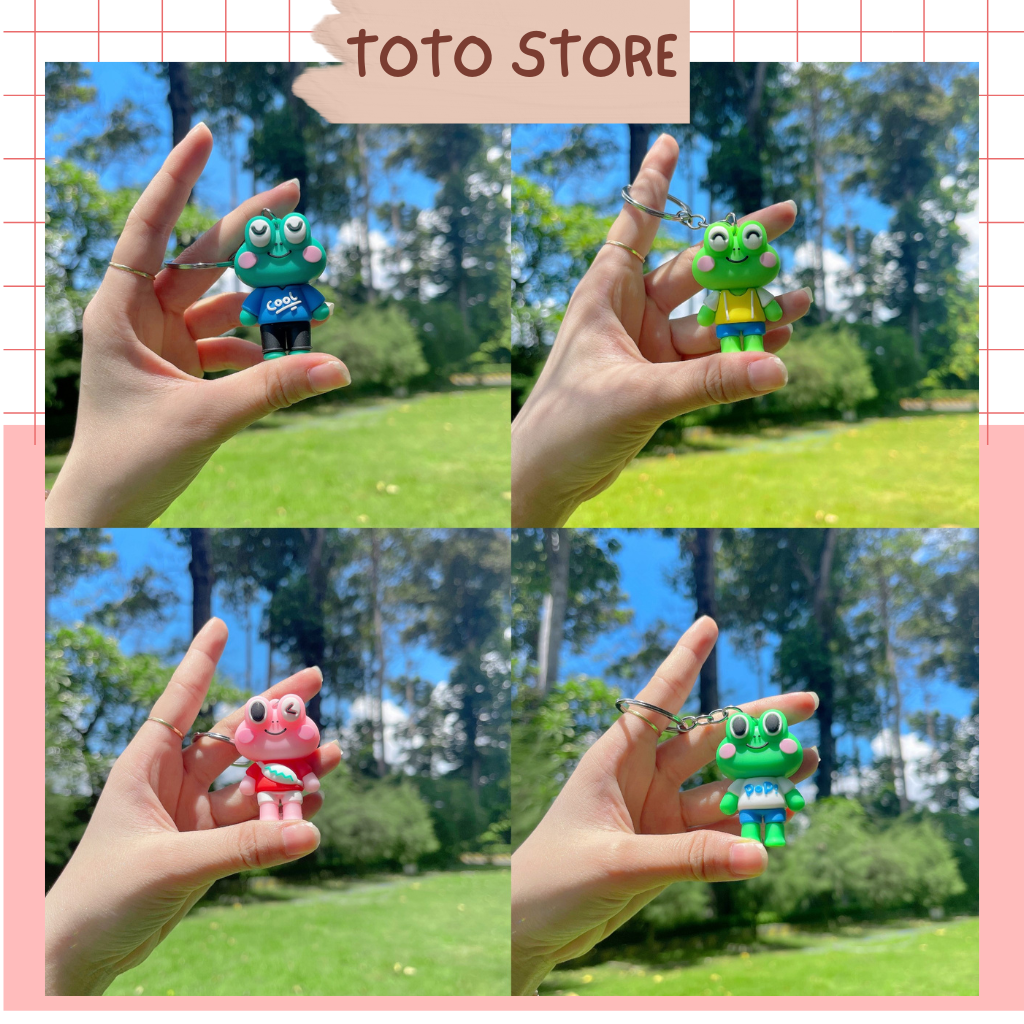 MÀU NGẪU NHIÊN - Móc Khóa Chú Ếch Cute Siêu Dễ Thương, Chất Liệu Silicon bền Bỉ