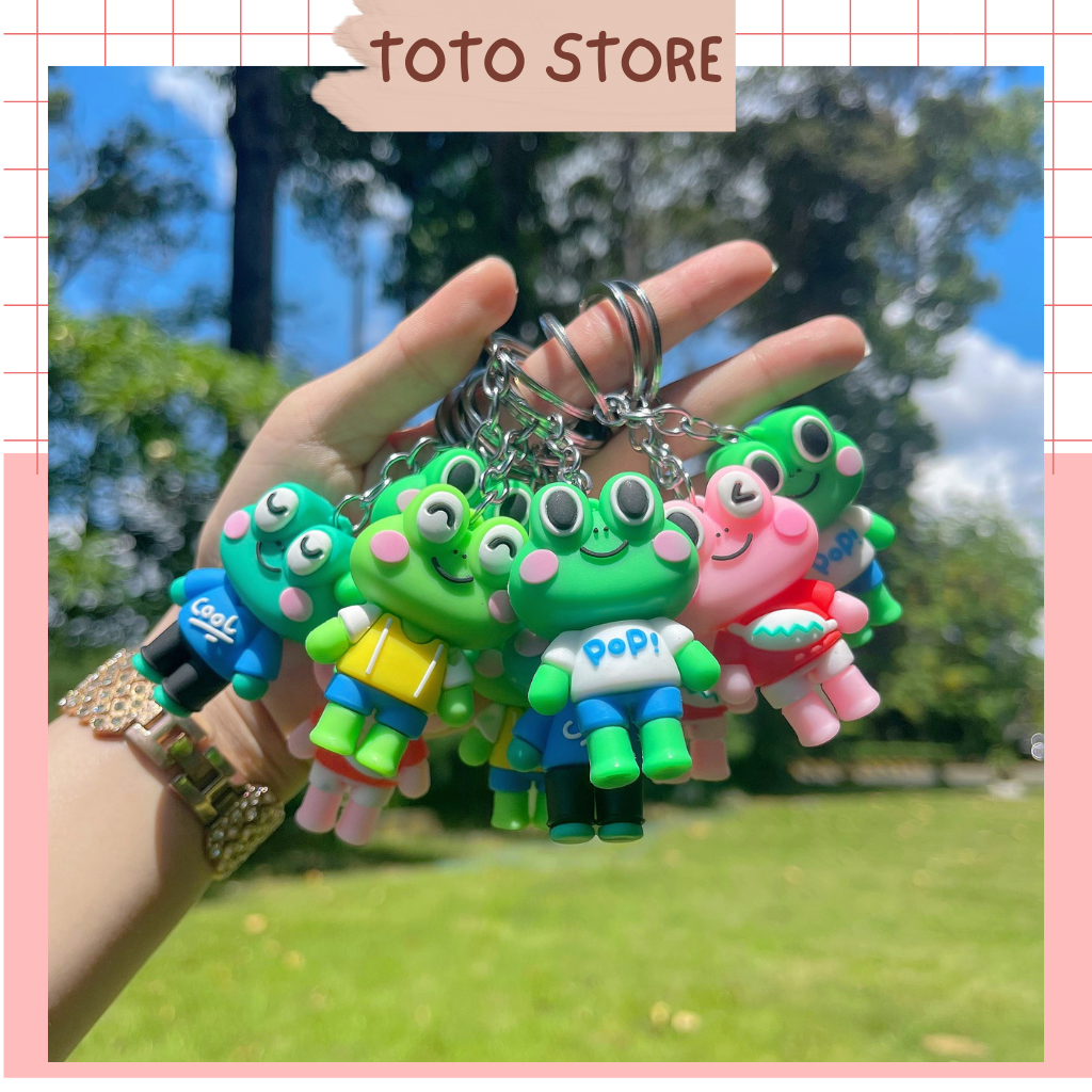 MÀU NGẪU NHIÊN - Móc Khóa Chú Ếch Cute Siêu Dễ Thương, Chất Liệu Silicon bền Bỉ