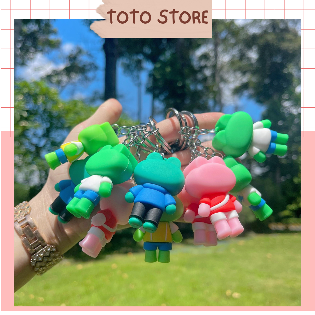 MÀU NGẪU NHIÊN - Móc Khóa Chú Ếch Cute Siêu Dễ Thương, Chất Liệu Silicon bền Bỉ