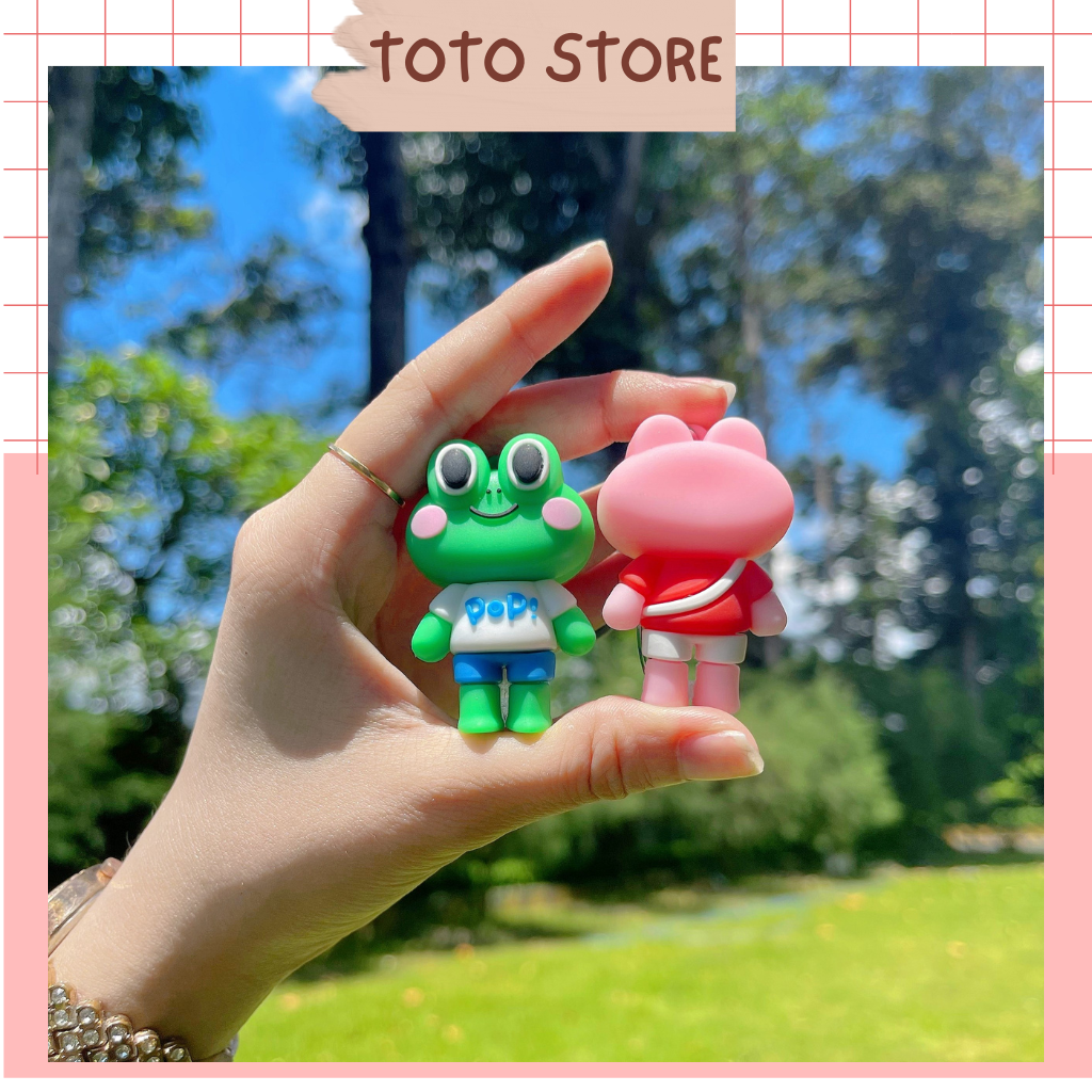 MÀU NGẪU NHIÊN - Móc Khóa Chú Ếch Cute Siêu Dễ Thương, Chất Liệu Silicon bền Bỉ