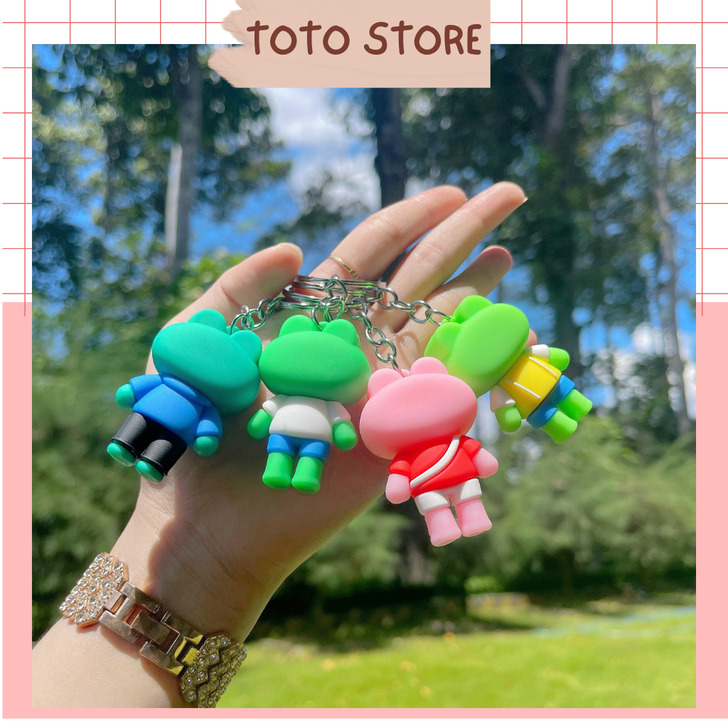 MÀU NGẪU NHIÊN - Móc Khóa Chú Ếch Cute Siêu Dễ Thương, Chất Liệu Silicon bền Bỉ