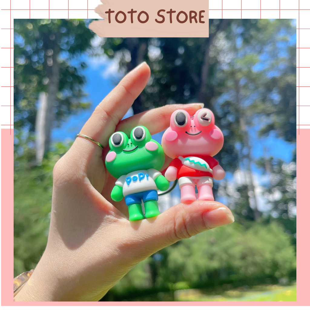 MÀU NGẪU NHIÊN - Móc Khóa Chú Ếch Cute Siêu Dễ Thương, Chất Liệu Silicon bền Bỉ