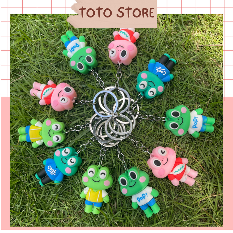 MÀU NGẪU NHIÊN - Móc Khóa Chú Ếch Cute Siêu Dễ Thương, Chất Liệu Silicon bền Bỉ