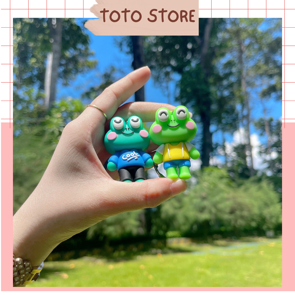 MÀU NGẪU NHIÊN - Móc Khóa Chú Ếch Cute Siêu Dễ Thương, Chất Liệu Silicon bền Bỉ