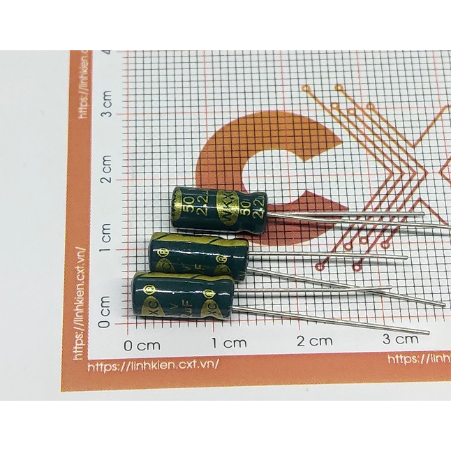 Tụ Hóa 2.2uF 50V 5x11mm (10c)