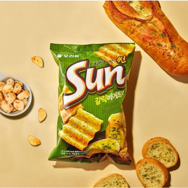 Snack Sun  Garlic Baguette ORION Hàn Quốc 80g - hàng nhập khẩu chính hãng