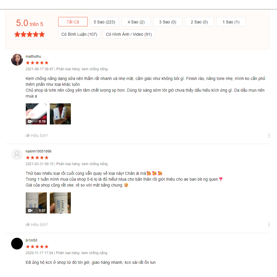 Kem Chống Nắng Trắng Da Nhật Bản FANCL Sunguard 50+ Protect UV PA+ Lành Tính Cho Mẹ Bầu Và Sau Sinh