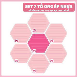 Set 7 tổ ong - gấu dâu ép nhựa