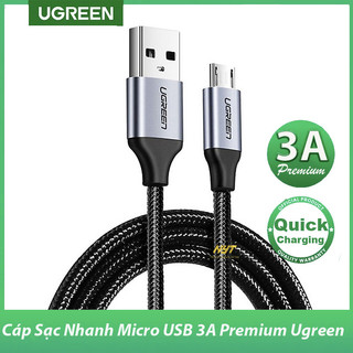 Cáp Sạc Nhanh Micro USB 3A Ugreen US290 dài từ 0.25-2m- BH 18T Chính Hãng