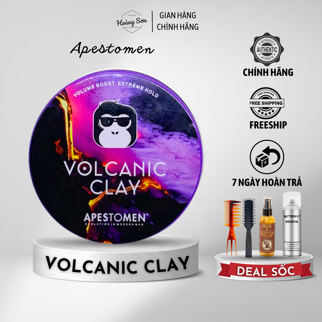 Sáp vuốt tóc nam APESTOMEN Volcanic Clay - Wax vuốt tóc 80ml hút dầu giữ nếp 12 tiếng tem Song Mã SMS