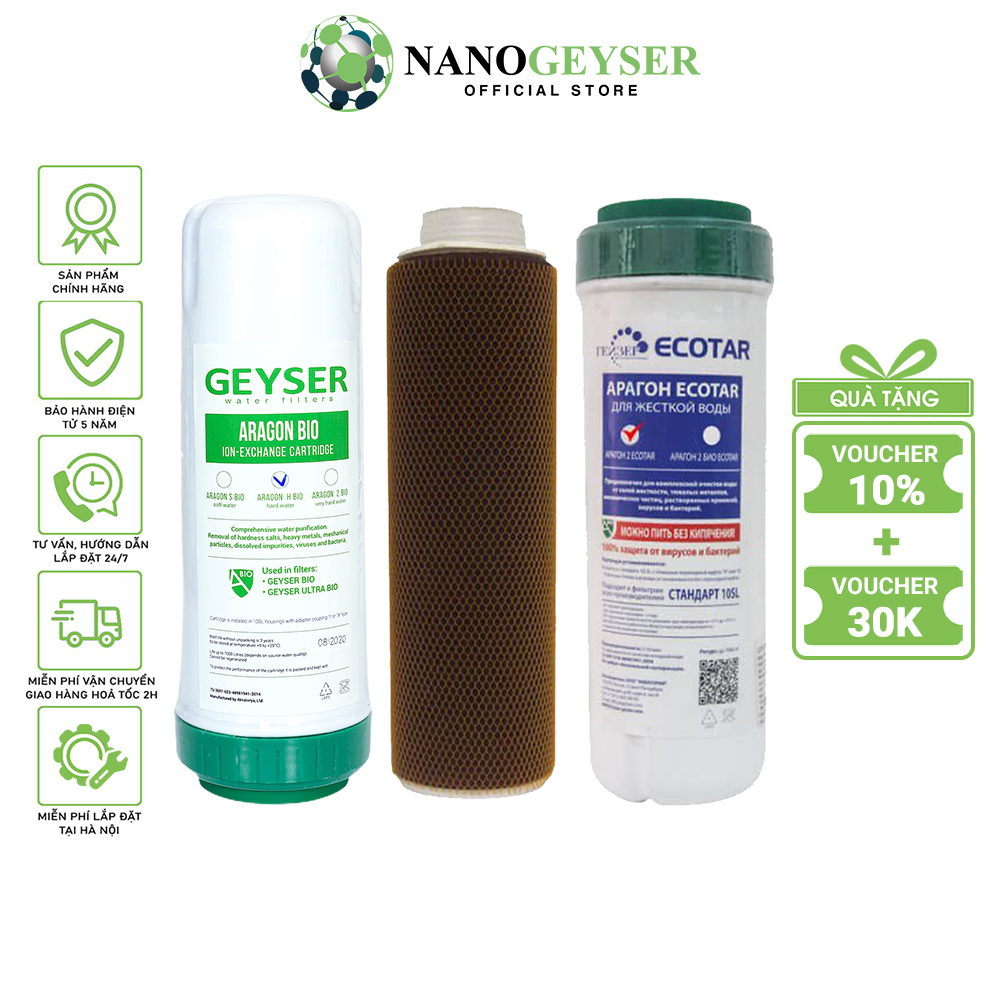 Lõi Aragon Bio Ecotar Nano Geyser, Lõi lọc chính máy NANO, Dùng cho các dòng máy lọc nước NANO, Geys