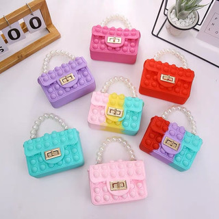 Cimer Túi đeo chéo mini quai hạt ngọc bằng nhựa silicon