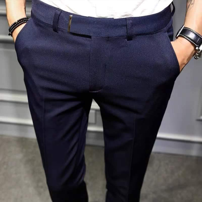 Quần âu nam mix cạp kẹp thay thế thắt lưng phom body ôm dáng phong cách hàn quốc - kiểu dáng công sở