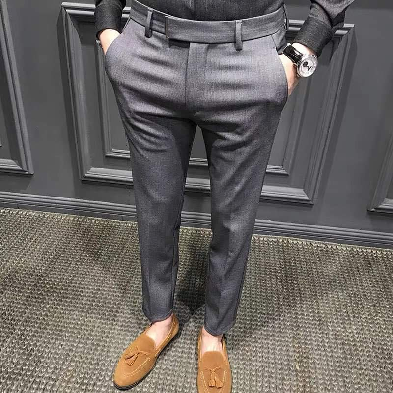 Quần âu nam mix cạp kẹp thay thế thắt lưng phom body ôm dáng phong cách hàn quốc - kiểu dáng công sở