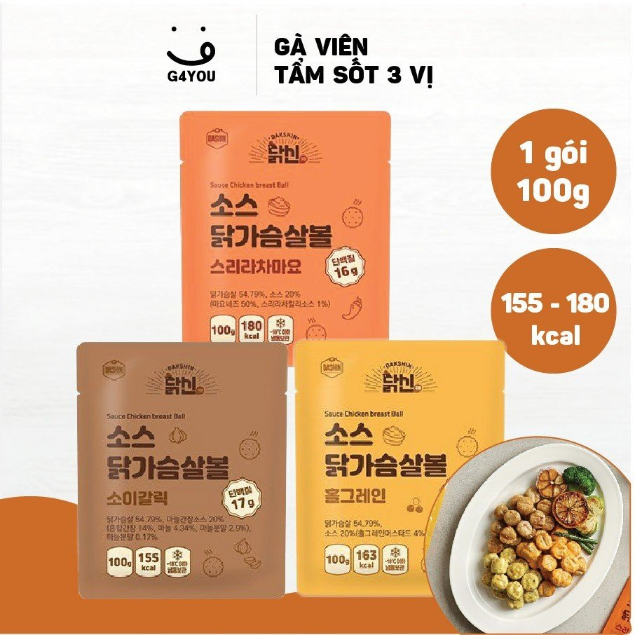 Gà Viên Tẩm Sốt Dakshin 3 Loại Gói 100g