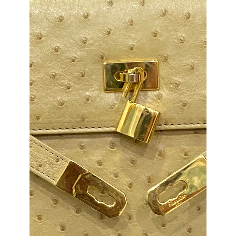 Túi si hiệu VASADINO của Ý dáng Kelly HM da đà điểu thật