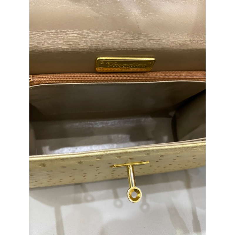 Túi si hiệu VASADINO của Ý dáng Kelly HM da đà điểu thật