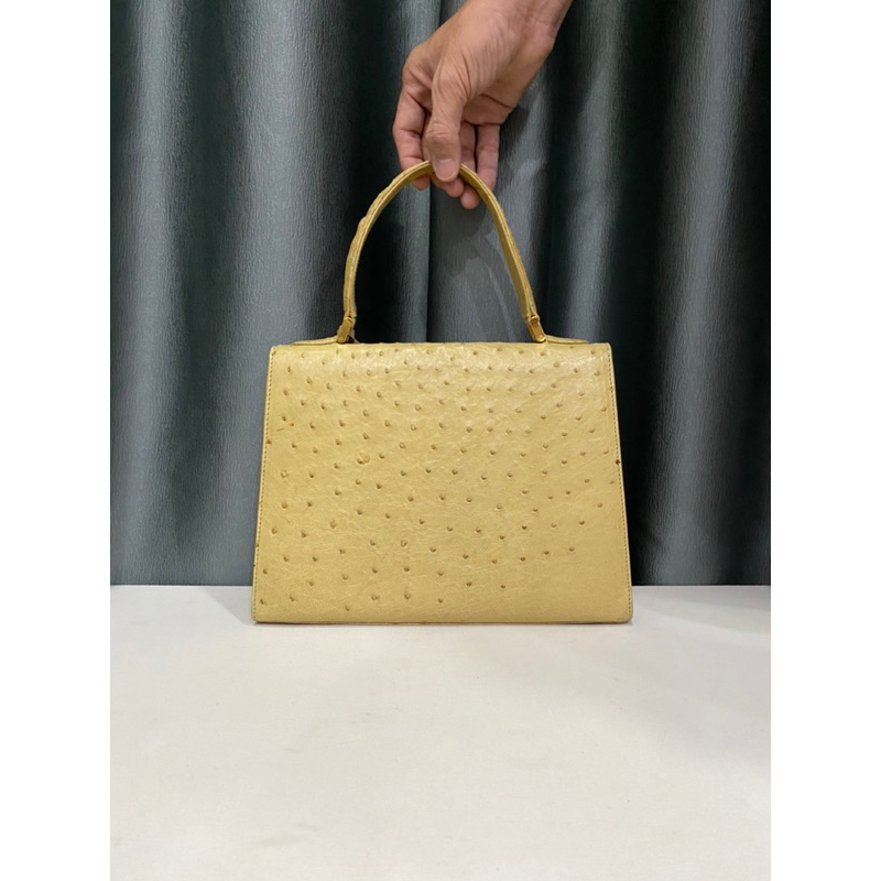 Túi si hiệu VASADINO của Ý dáng Kelly HM da đà điểu thật