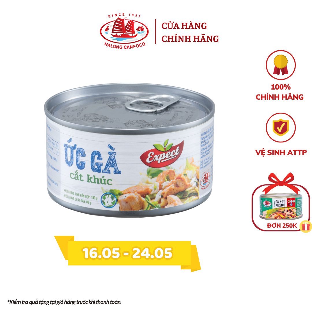Ức gà cắt khúc - 180g - Đồ Hộp Hạ Long