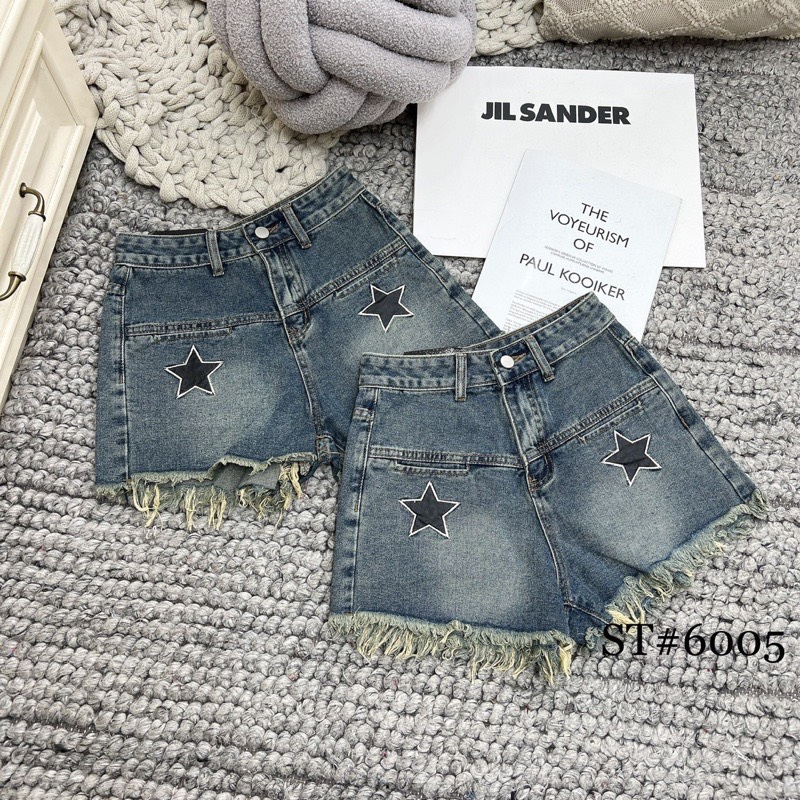 Quần Short MYK Jeans - Quần short jean Lai Thêu Da phong cách hàn quốc